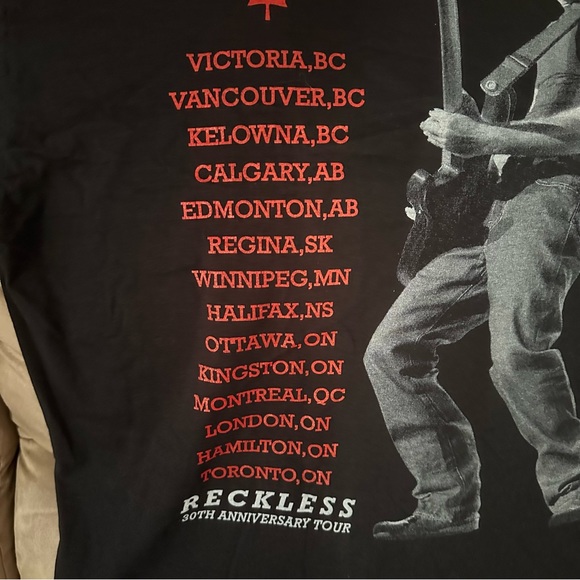 Bryan Adams Reckless 40th Anniversary Tour Shirt - Picture 6 of 6